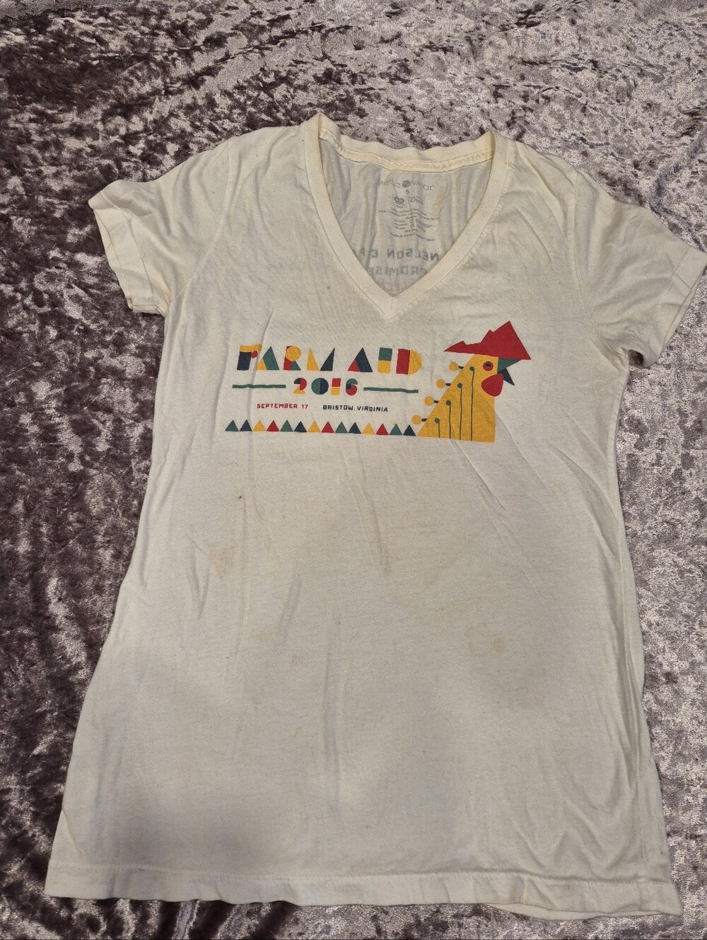 Farm Aid 2015 Festival T Shirt Small Willie Nelson Dave Matthews Neil Young